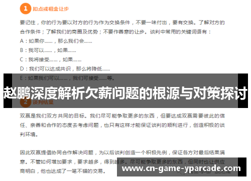 赵鹏深度解析欠薪问题的根源与对策探讨